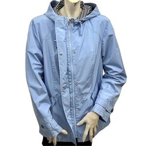 SUSAN GRAVER BLUE ZIP UP WATER RESISTANT LONG SLEEVE JACKET